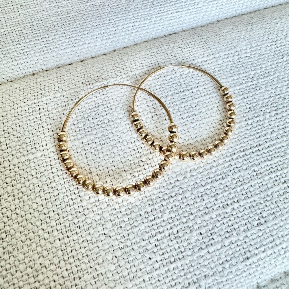 Enewton 1.25” Endless Beaded Gold Hoops